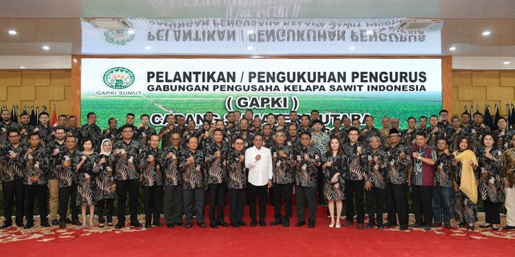 Pelantikan Pengurus GAPKI Sumut periode 2023-2028, Gubsu Berharap dapat Menjalin Dengan Pemerintah Daerah