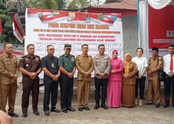 Kapolres Labusel Launching Posko Kampung Bebas Dari Narkoba di Desa Pekan Tolan
