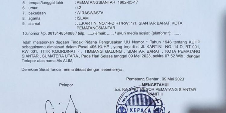 Pemilik CV Kartini Jaya Dilaporkan Ke Polisi Atas Dugaan Pengrusakan Mobil