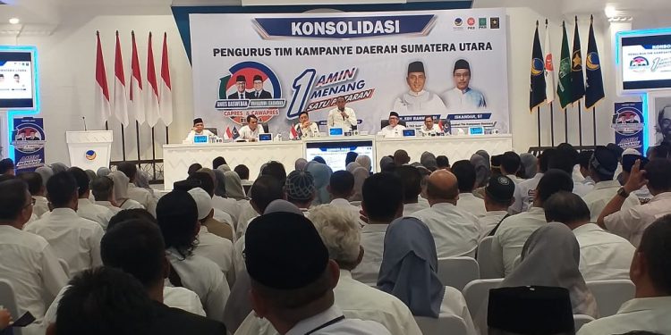 Gelar Konsolidasi Pemenangan, Koalisi TKD AMIN Sumut Siap Menang 1 Putaran