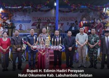 Bupati Labusel H.Edimin Hadiri Perayaan Natal dan Oikumene