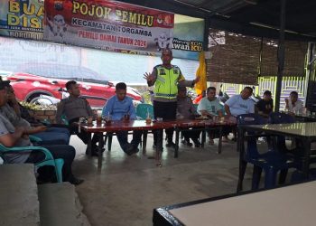 Polres Labusel Giat Pojok Pemilu 2023-2024 Di Desa Aek Batu Kecamatan Torgamba