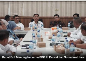 Bupati Labuhanbatu Selatan H.EdiminMelaksanakan Rapat Exit Meeting Bersama BPK RI Perwakilan Sumatera Utara