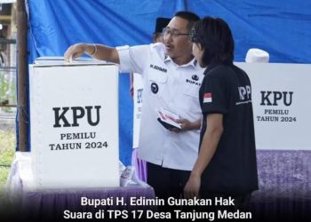 Bupati Labusel gunakan hak suara di TPS 017 Tanjung Medan