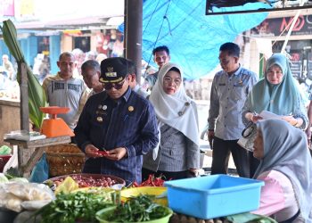 Pj. Walikota Letnan Pantau Harga Kebutuhan Pokok Di Pasar