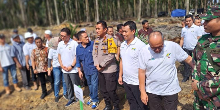 Wakapolres Labusel Hadiri Penanaman Perdana Program PSR Kemitraan PTPN IV Regional I Di AFD VII Pirbun Aek Raso
