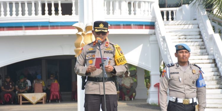 Wakapolres Labusel Pimpin Apel Gelar Pasukan Operasi Keselamatan Toba 2024