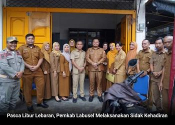 Pasca libur lebaran pemkab Labusel melaksanakan sidak kehadiran