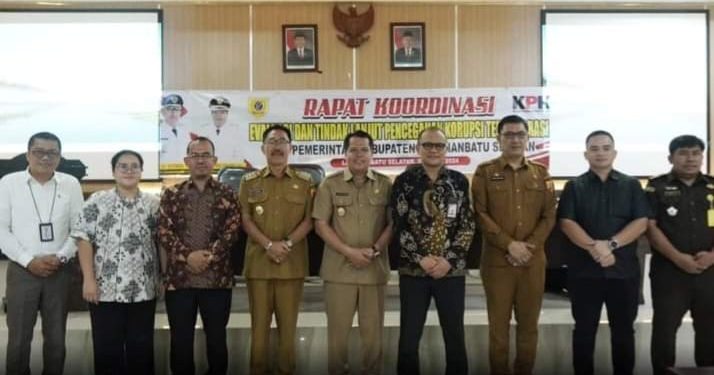 Bupati H. Edimin Buka Rapat Koordinasi Evaluasi Pencegahan Korupsi Terintegrasi Kab. Labusel