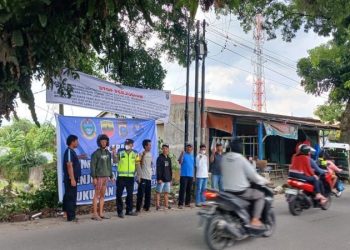 Polsek Medan Tuntungan Pasang Spanduk Larangan Narkoba dan Stop Perjudian