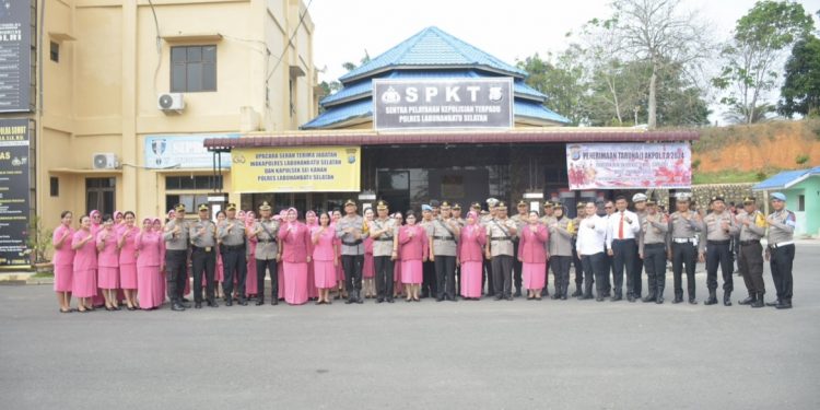 Polres Labusel Adakan Acara Pisah Sambut Wakapolres Dan Kapolsek Sei Kanan Polres Labusel
