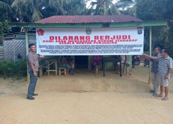 Satreskrim Polres Labusel Pasang Spanduk Stop Perjudian , Kasat Reskrim : Sosialisasi Larangan Perjudian