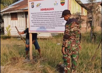 Pihak PTPN2 Pasang Plank Di Atas Lahan Yang Diperjual Belikan