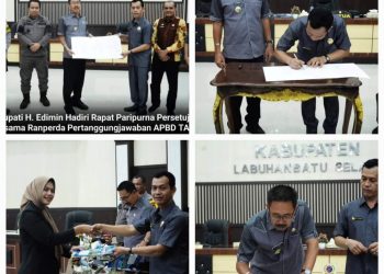 Bupati H. Edimin Hadiri Rapat Paripurna Persetujuan Bersama Ranperda Pertanggungjawaban APBD TA 2023