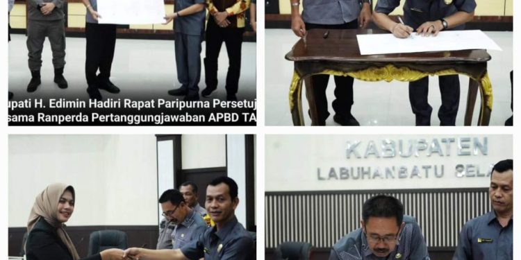 Bupati H. Edimin Hadiri Rapat Paripurna Persetujuan Bersama Ranperda Pertanggungjawaban APBD TA 2023