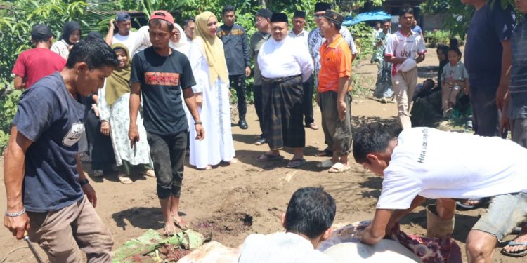 Bupati Dolly Pasaribu Bersama Ketua TP PKK Tapsel Tinjau Tiga Lokasi Pemotongan Hewan Kurban