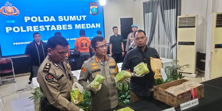 Polrestabes Medan Ringkus Komplotan Kurir Narkoba, 11 Kilogram Sabu disita