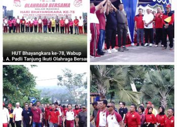 Wabup Labusel Ikuti Olahraga Bersama Menyambut HUT Bhayangkara Ke-78 Tahun 2024