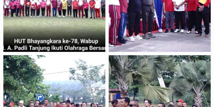 Wabup Labusel Ikuti Olahraga Bersama Menyambut HUT Bhayangkara Ke-78 Tahun 2024
