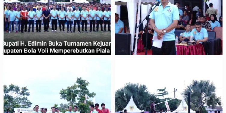 Bupati Labusel H.Edimin Resmi Buka Turnamen Bola Voli Tahun 2024