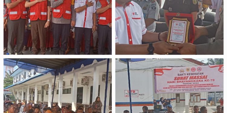 Sambut HUT Bhayangkara Ke-78 , Polres Labusel Giat Bakti Kesehatan Sunat Massal Di RSUD Kotapinang