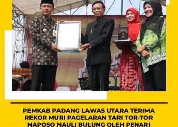 Pemkab Paluta Raih Rekor Muri Indonesia Dengan Penari Terbanyak Pada Tampilan Tor-Tor Nauli Naposo Bulung Melalui Gebyar Seni dan Budaya