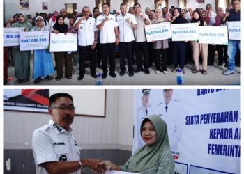 Bupati H. Edimin Serahkan 1.000 Kartu BPJS Secara Simbolis Kepada Pekerja Rentan tahun 2024