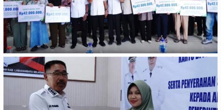 Bupati H. Edimin Serahkan 1.000 Kartu BPJS Secara Simbolis Kepada Pekerja Rentan tahun 2024