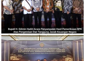 Bupati H. Edimin Hadiri Acara Penyampaian Hasil Pemeriksaan BPK Atas Pengelolaan Dan Tanggung Jawab Keuangan Negara Yang Dibuka Oleh Presiden Jokowi