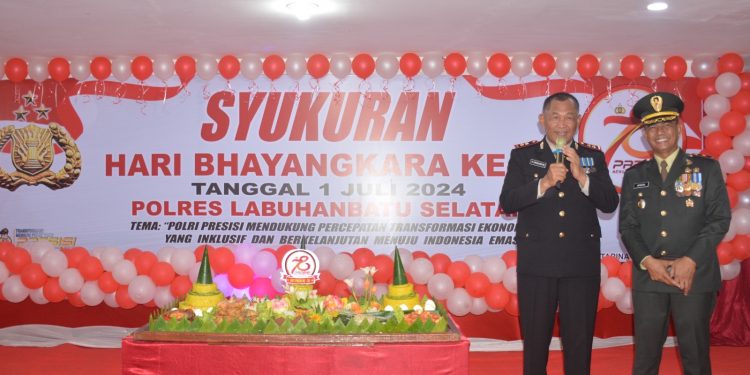 Polres Labusel Gelar Upacara HUT Bhayangkara Ke-78