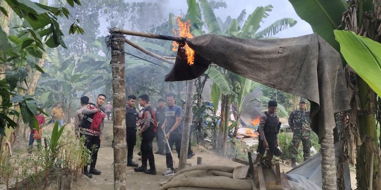 Tim Gabungan Anti Narkoba Polrestabes Medan Gerebek 3 Titik Barak Narkoba