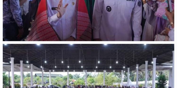 Bupati H. Edimin Sambut PJ Gubsu dan Ustadz Yusuf Mansur dalam Safari Dakwah dan Menyambut PON XXI Aceh-Sumut