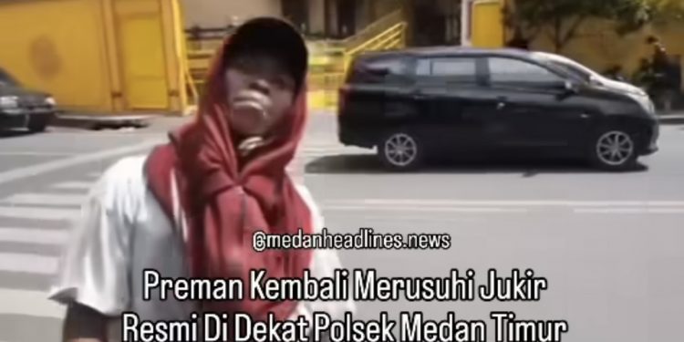Preman Ganggu Jukir Resmi di Kawasan Jalan Irian Barat, Medan Timur