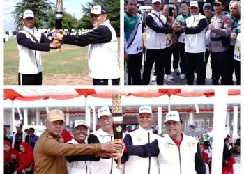 Kirab Api PON Disambut Meriah di Labusel