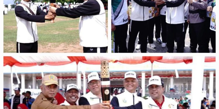 Kirab Api PON Disambut Meriah di Labusel