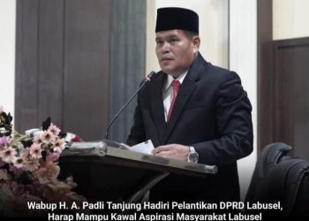 Wabup H. A. Padli Tanjung Hadiri Pelantikan DPRD Labusel, Harap Mampu Kawal Aspirasi Masyarakat Labusel