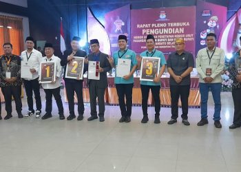 KPUD Labusel Gelar Rapat Pleno Pengundian Nomor Urut Paslon Bupati Dan Wakil Bupati Kabupaten Labusel Tahun 2024