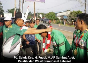 PJ.Sekda Drs.Fuadi,M.AP Sambut Atlet,Pelatih dan Sumut asal Labusel