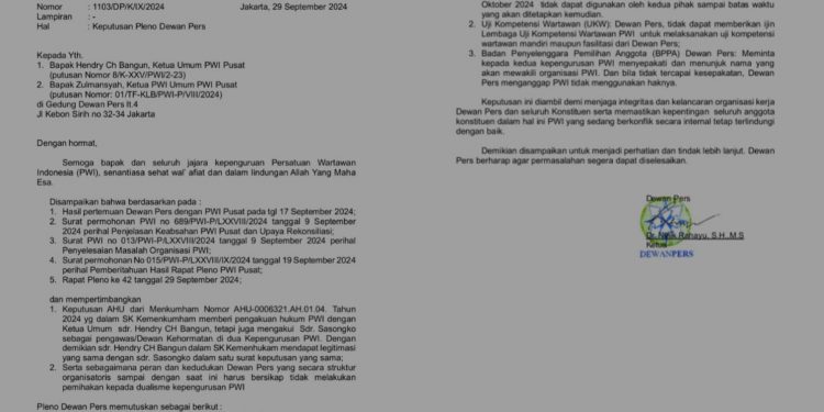 Persatuan Wartawan Indonesia (PWI) Diminta Tinggalkan Gedung Dewan Pers, Izin UKW Dicabut