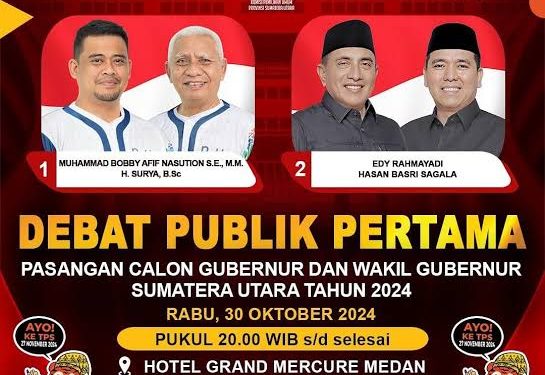 Debat Publik Pertama Pilkada Sumut: Visi Misi dan Adu Program di Grand Mercure Medan