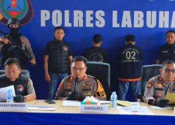 Polres Labuhanbatu Gelar Press Release Pengungkapan Tindak Pidana Narkotika dan Pembakaran Rumah serta Mobil Wartawan