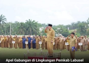 Pesan Wabup Saat Pimpin Apel Gabungan Di Lingkungan Pemkab Labusel
