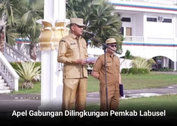 Pj Sekda Pimpin Apel Gabungan Dilingkungan Pemkab Labusel