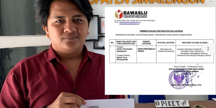 Terkait Adanya Sayembara MPC Pemuda Pancasila Kab. Simalungun, ASN Bertindak Tidak Netral, Masyarakat Laporkan Kadis Kesehatan Ke Bawaslu Kab. Simalungun