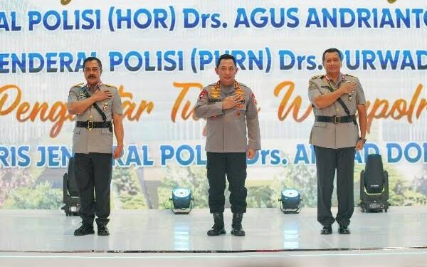 Polri Gelar Acara Pengantar Purna Tugas Jenderal Agus Andrianto dan Komjen Purwadi Arianto