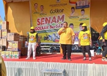 DPD Partai Golkar Labusel Memperingati HUT Ke-60 Diisi Dengan Senam Bersama