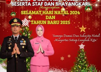 Kapolres Labusel Bersama Jajaran Dan Bhayangkari Sampaikan Ucapan Natal dan Tahun Baru dengan Pesan Perdamaian