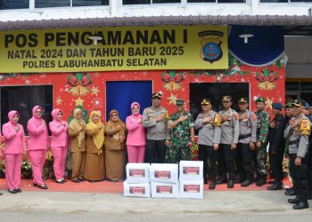 Kapolres Labusel AKBP Arfin Fachreza Dan Jajaran Tinjau Pos PAM Nataru