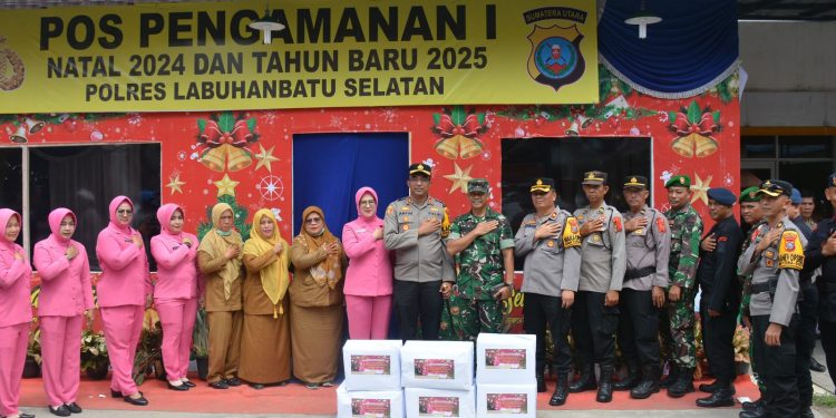 Kapolres Labusel AKBP Arfin Fachreza Dan Jajaran Tinjau Pos PAM Nataru