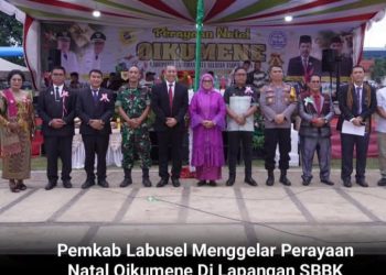 Pemkab Labusel Gelar Perayaan Natal Oikumene di Lapangan SBBK
